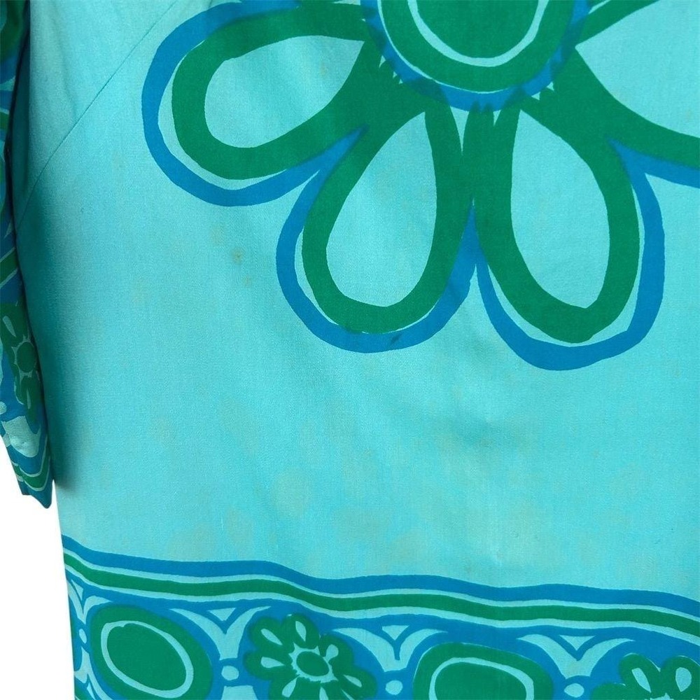 1960s Vera Neumann Dress Mod Psychedelic Floral Aqua Shift 10 for Lord & Taylor - Picture 10 of 16